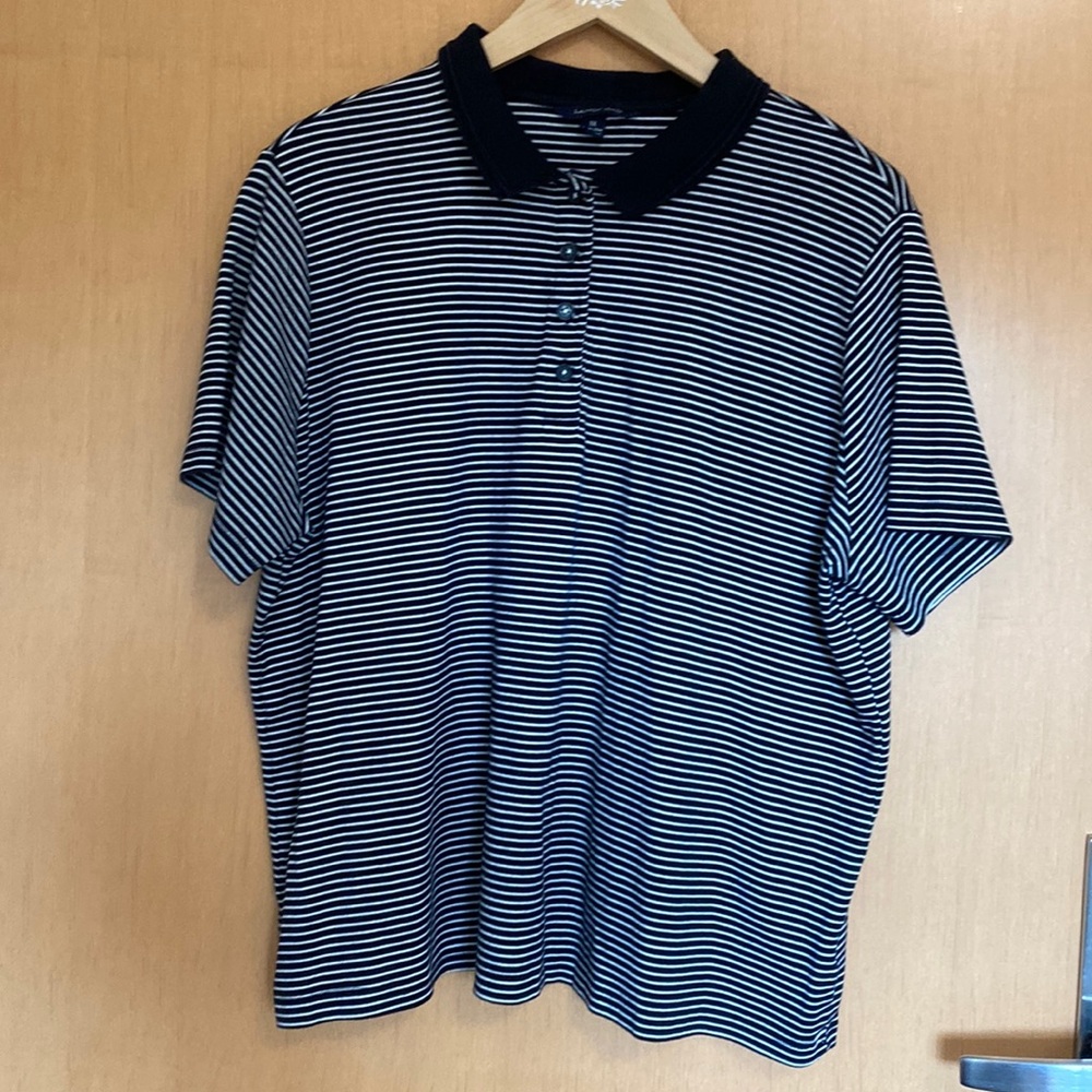 Lands End Classic Fit Striped Polo Shirt